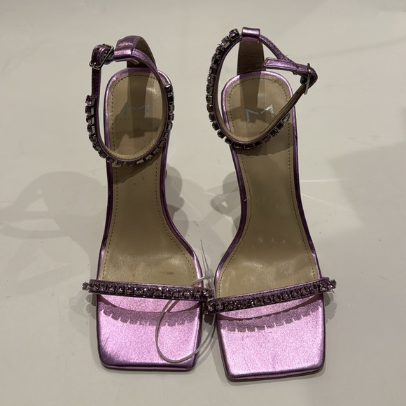 Marc Fisher NWT Karima Heel Stone Square Toe Strap Sandals. Light Purple,no box. - Picture 6 of 13